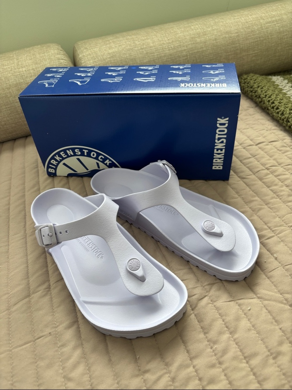 Birkenstock Purple Fog EVA Thong Sandals in BOX